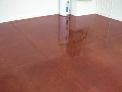 Garage floor after staining and a finish by CertaPro Painters of North Bergen County