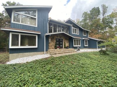 blue and white exterior