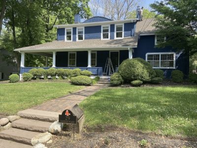 dark blue house painting