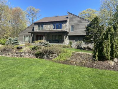 stone and wood exterior painting