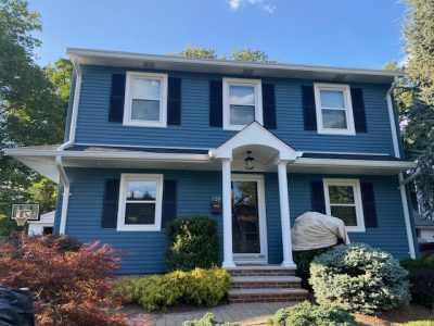 blue residential exterior painting