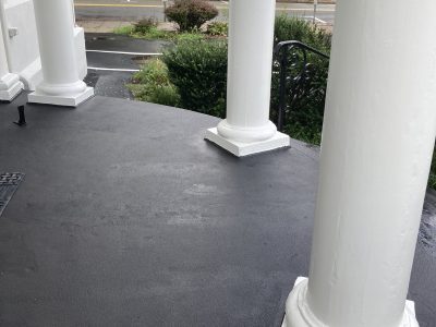 commercial exterior column entrance painting