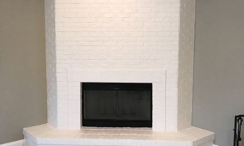 Brick fireplace Repainted