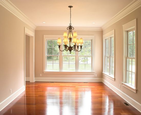crown molding with chandelier