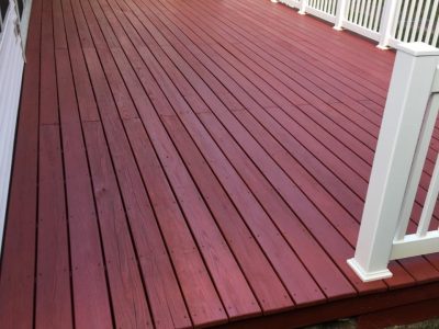 Wood Deck Painted Red