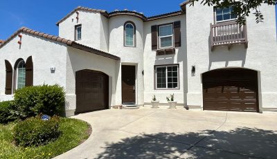 white painted stucco home