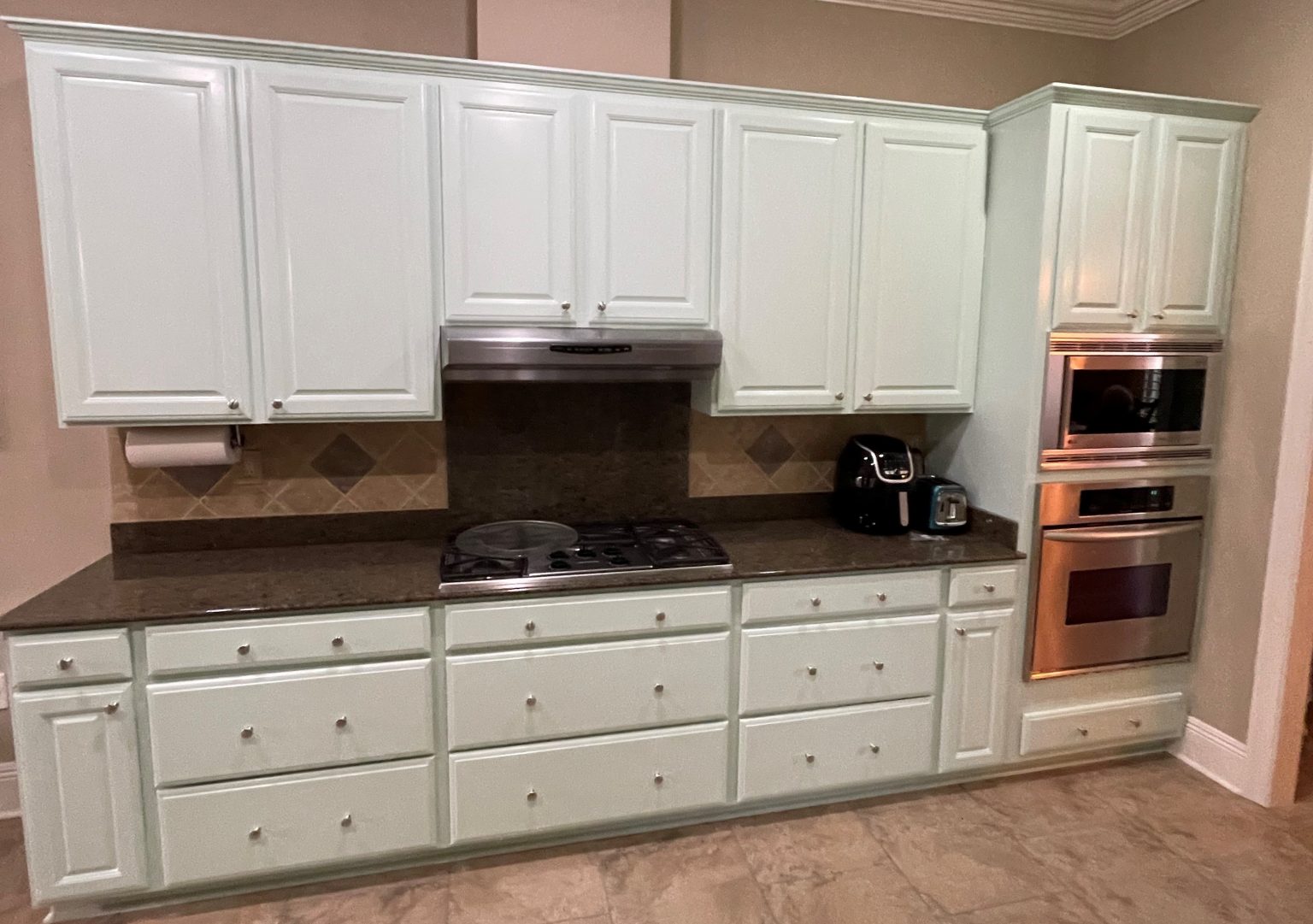 kitchen cabinets on wall repainted