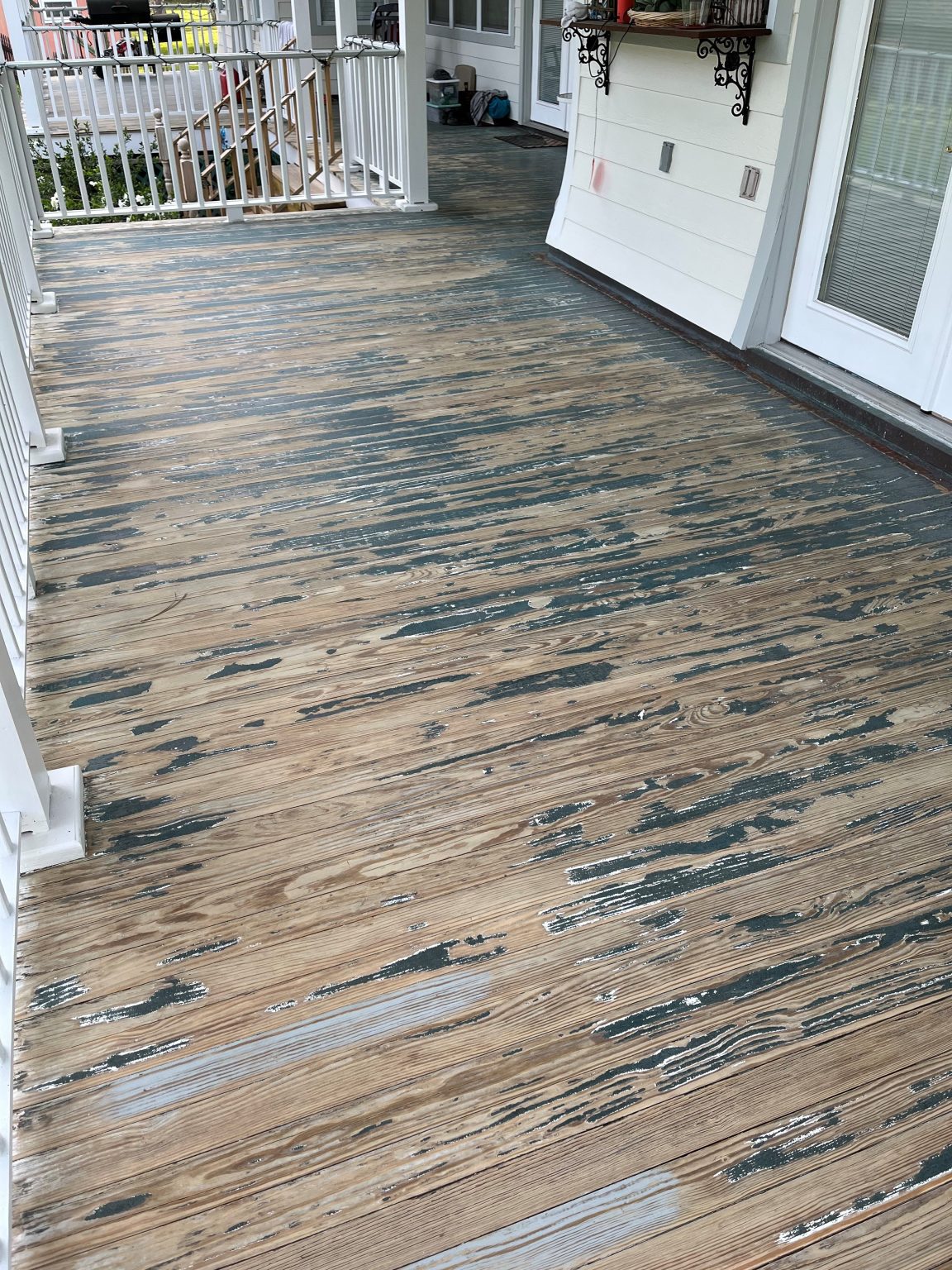 back deck after being stained and painted