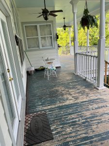 back deck before being stained