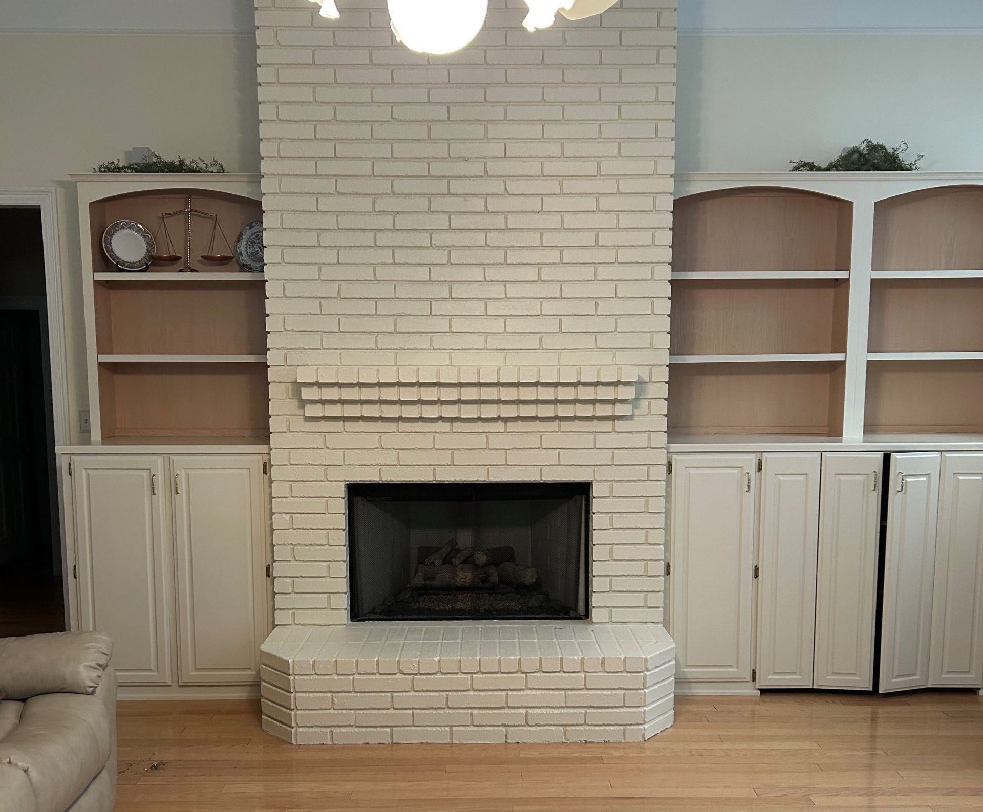 fireplace with a new coat of paint