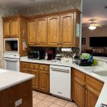 kitchen cabinets before repainting