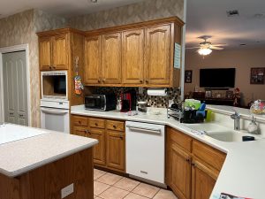 kitchen cabinets before repainting