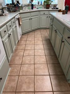 kitchen cabinets after repainting project