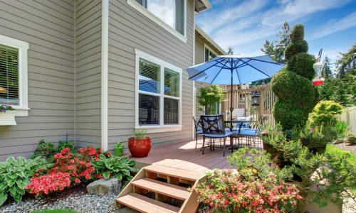 exterior back house with siding