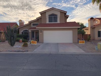 beige stucco exterior