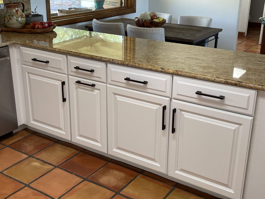 freshly painted white cabinets with countertop Preview Image 2