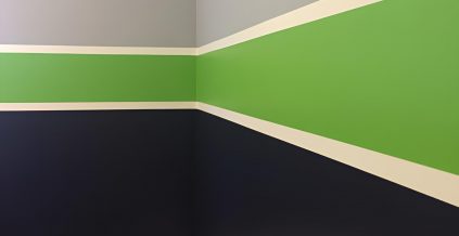 Striped Wall in Seattle Seahawk Colours