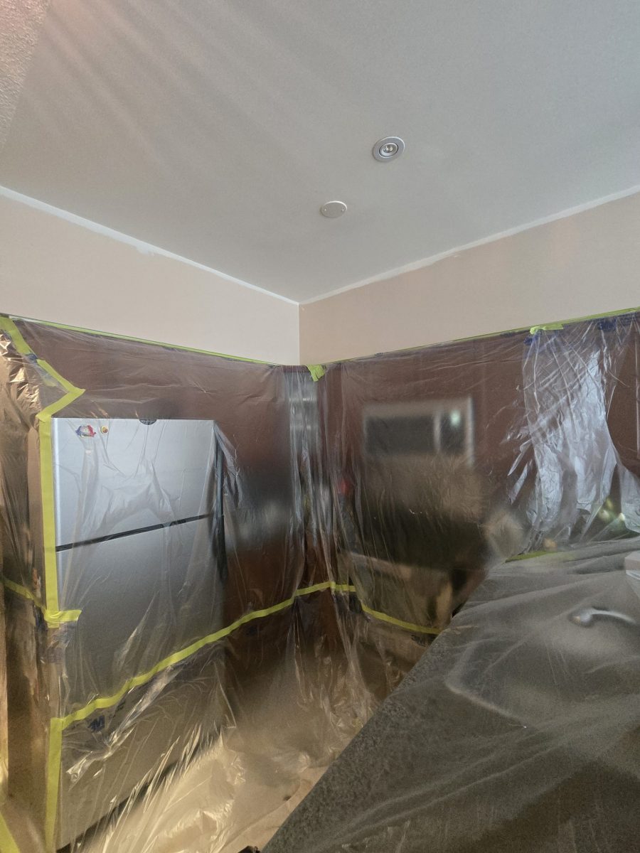 plastic-covered home kitchen during repaint Preview Image 19