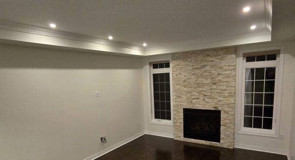 Empty living room with painted walls