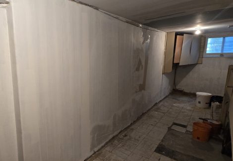 room interior during restoration