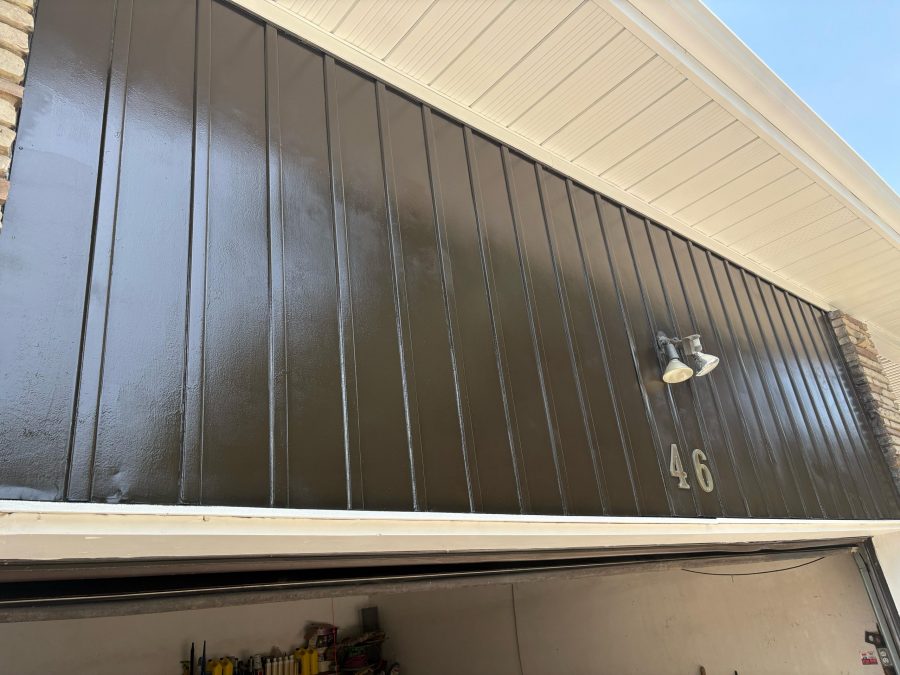 brown painted garage door and siding Preview Image 1