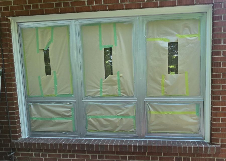 window with paint prep coverings Preview Image 6