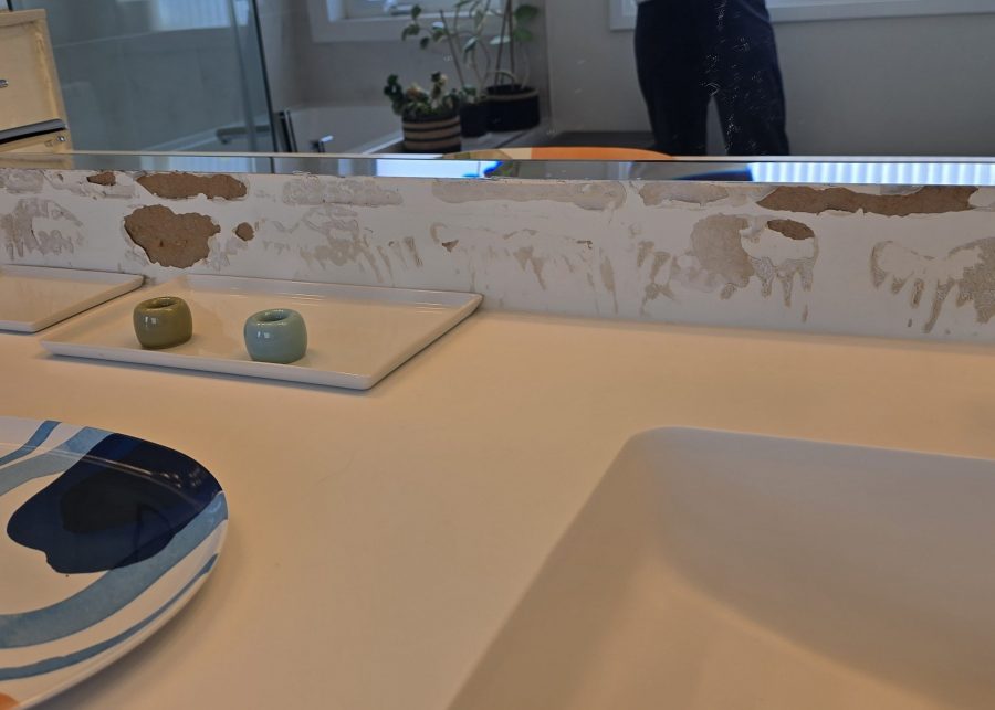 damaged drywall along bathroom vanity Preview Image 4
