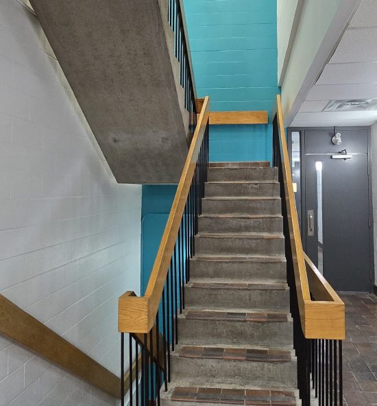 repainted commercial stairwell