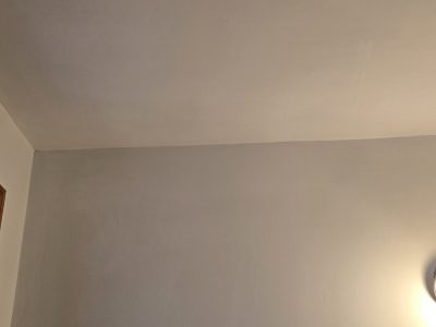 wall and ceiling seam after repaint