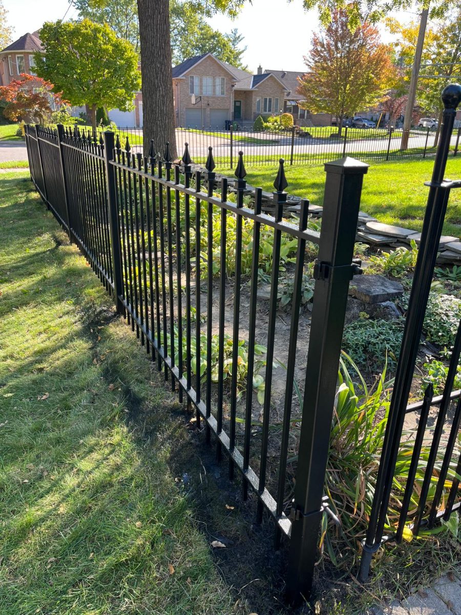 black painted wrought iron fence Preview Image 3