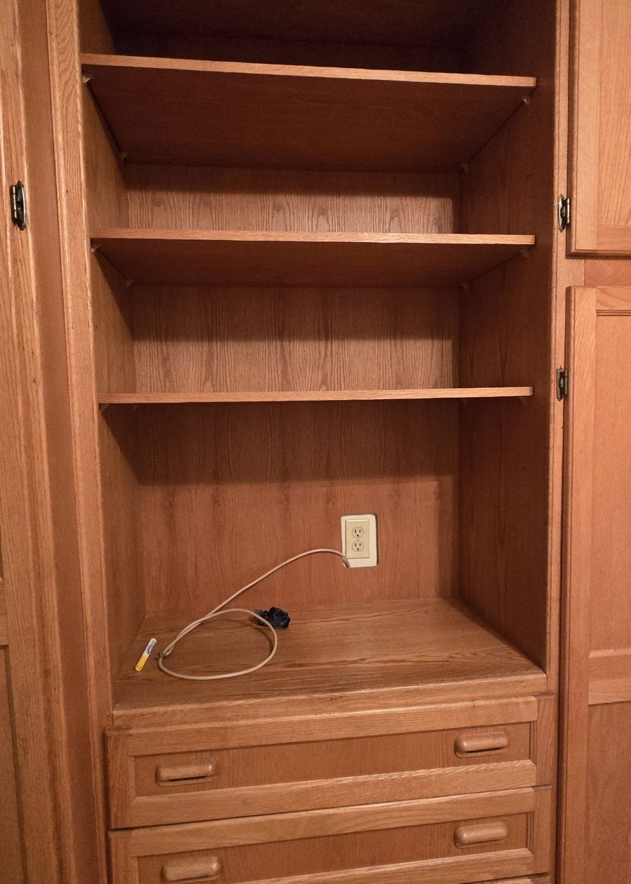 stained wood built in cabinets before repaint Preview Image 4