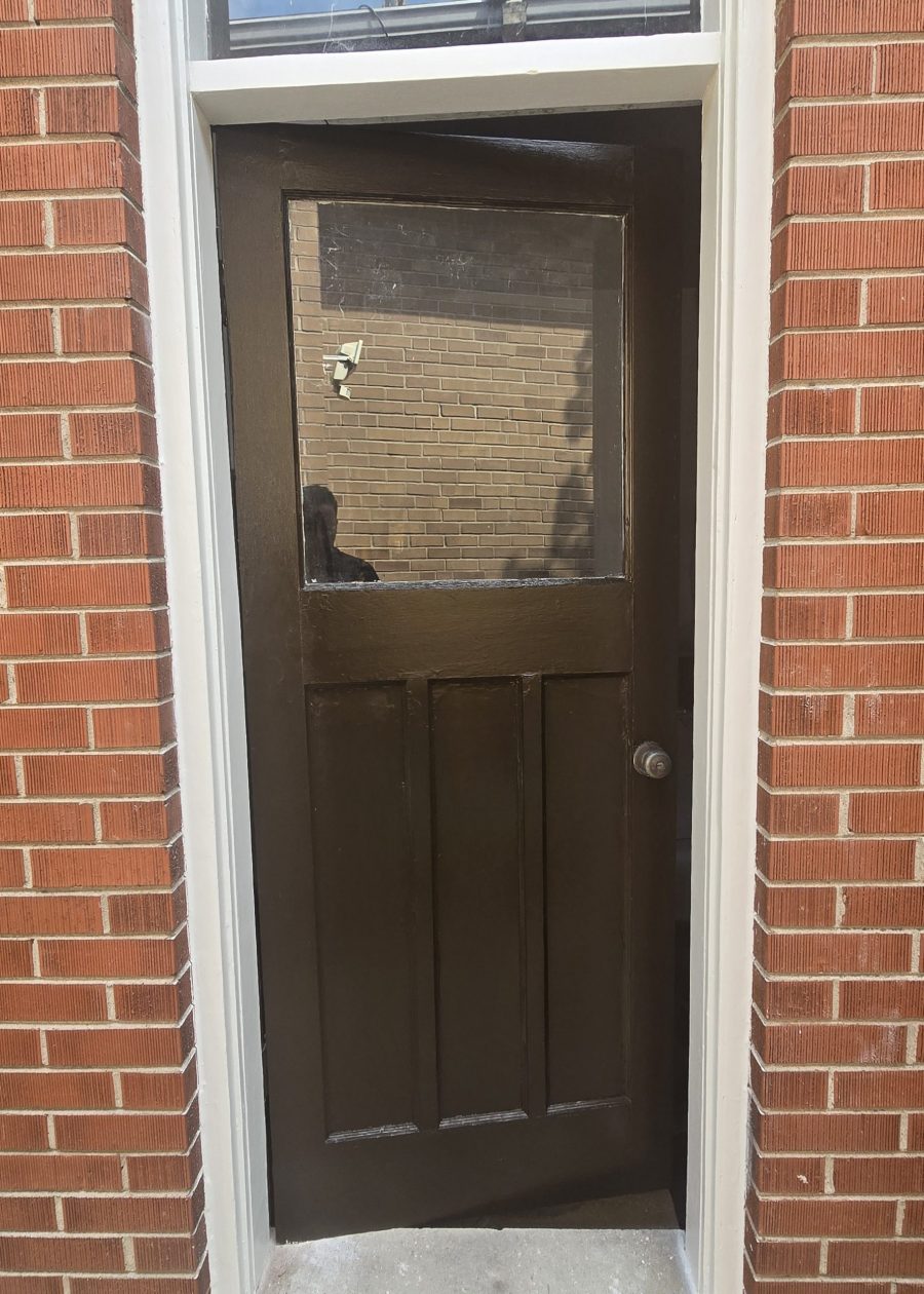 brown painted exterior door