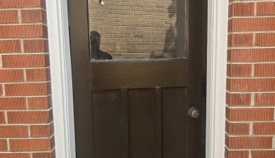 brown painted exterior door