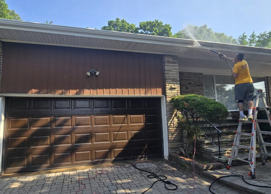 primed garage door during repaint Preview Image 13