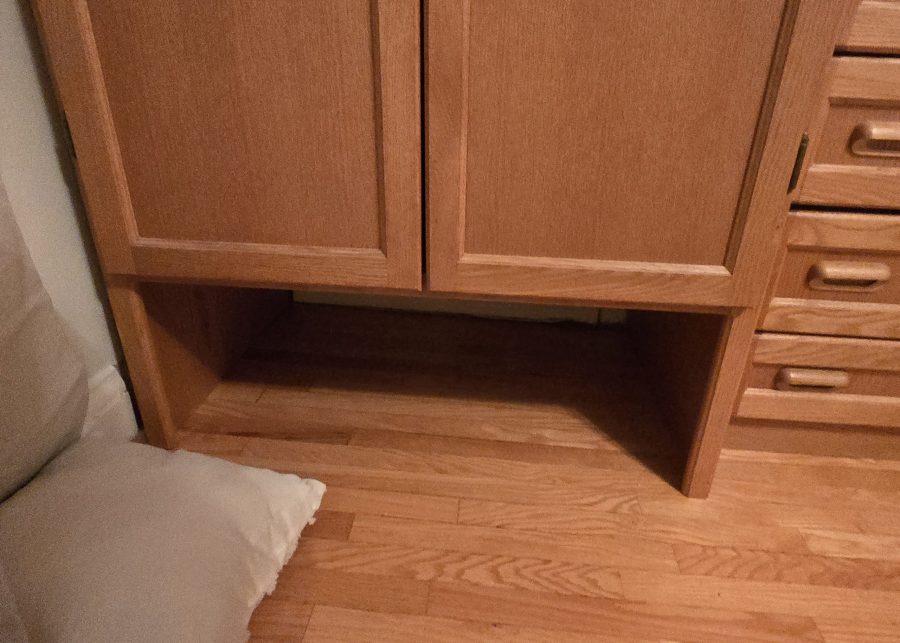 stained wood built in cabinets before repaint Preview Image 5