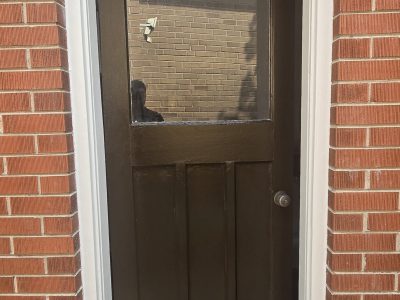 brown painted exterior door