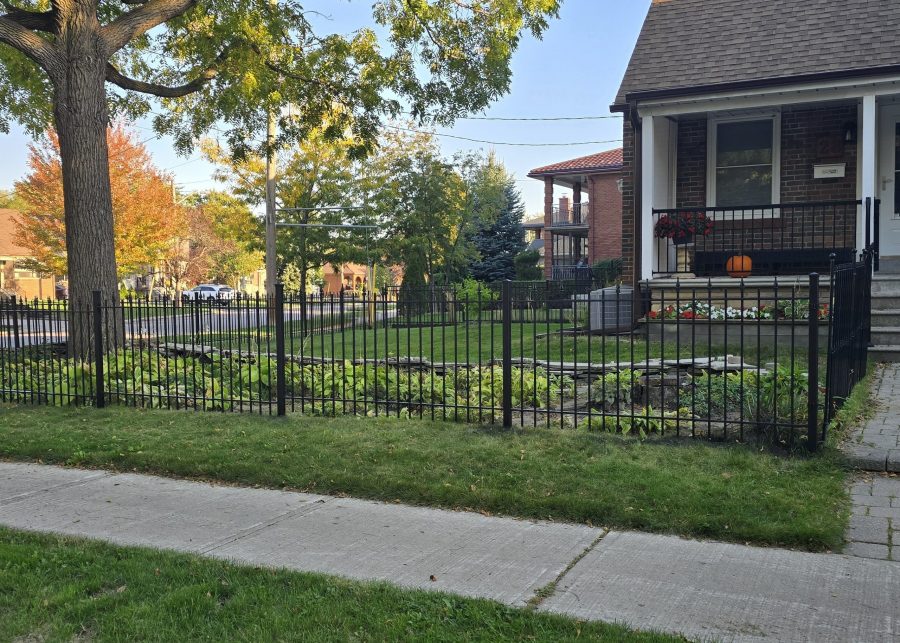 black painted wrought iron fence Preview Image 1