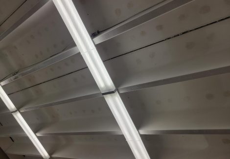 commercial interior ceiling before repaint