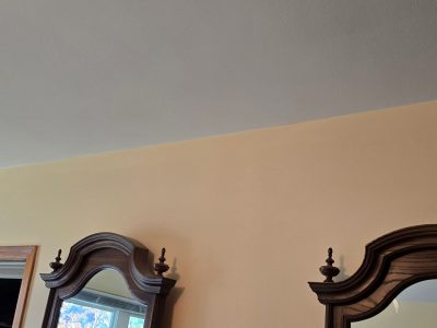 painted upper wall and ceiling