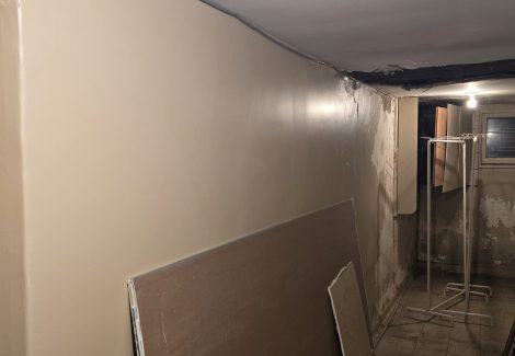 room interior during restoration