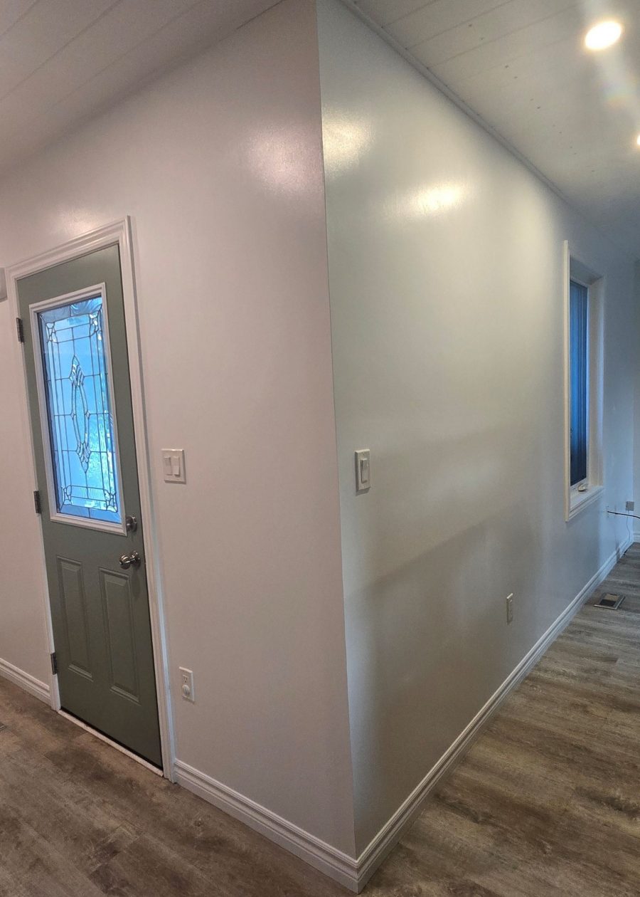white painted home interior