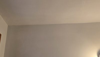 wall and ceiling seam after repaint