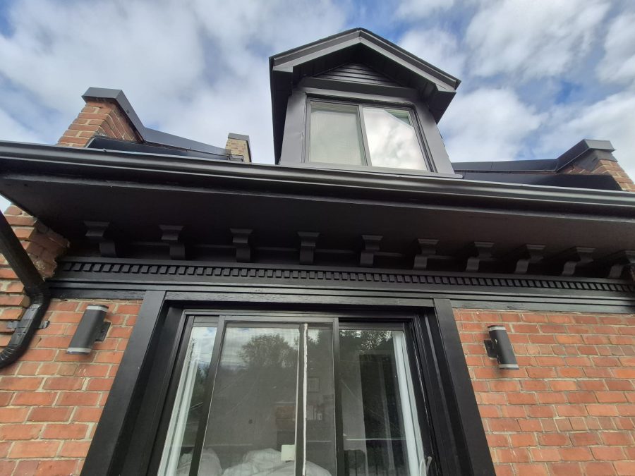 home exterior fascia and trim painted black Preview Image 2