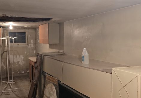 room interior during restoration