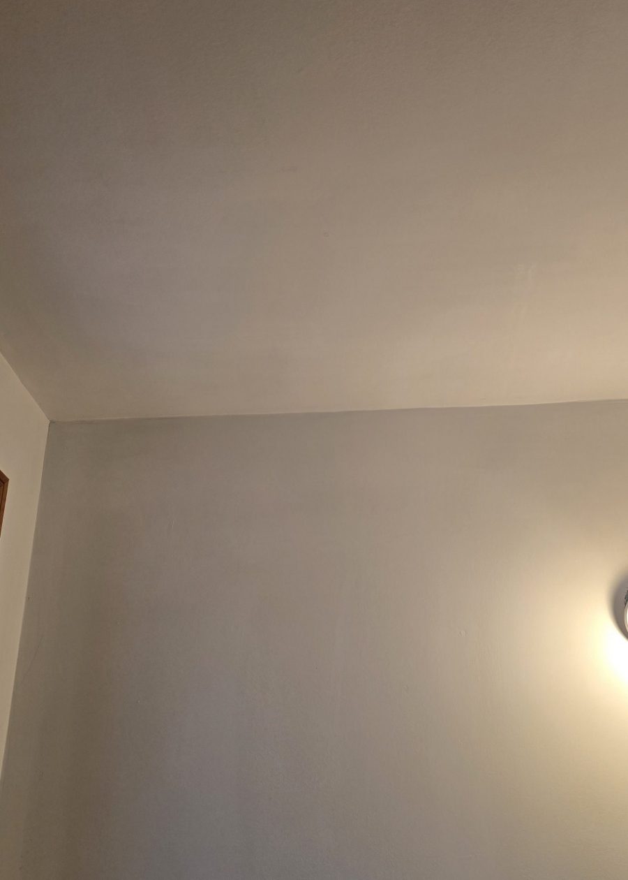 wall and ceiling seam after repaint
