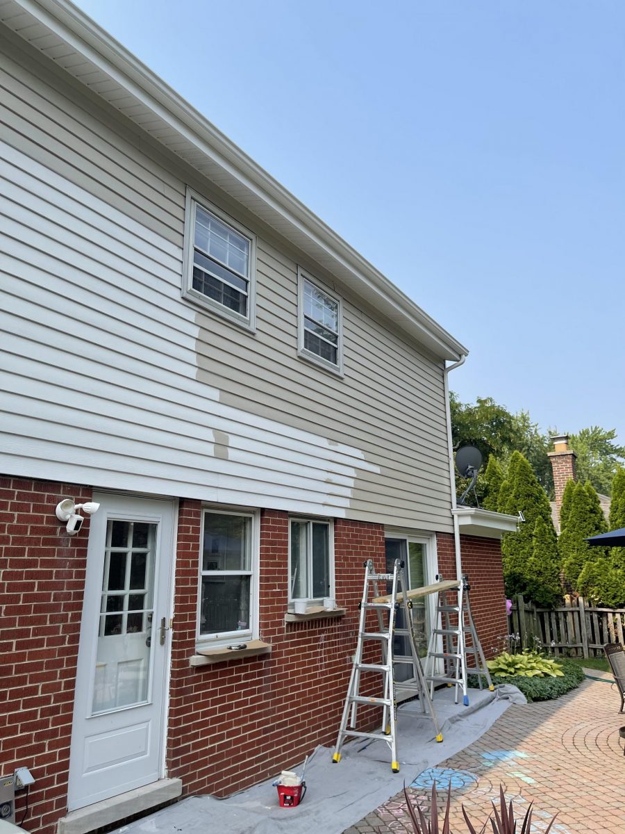 during exterior painting of brick and siding home in glenview, il Preview Image 3