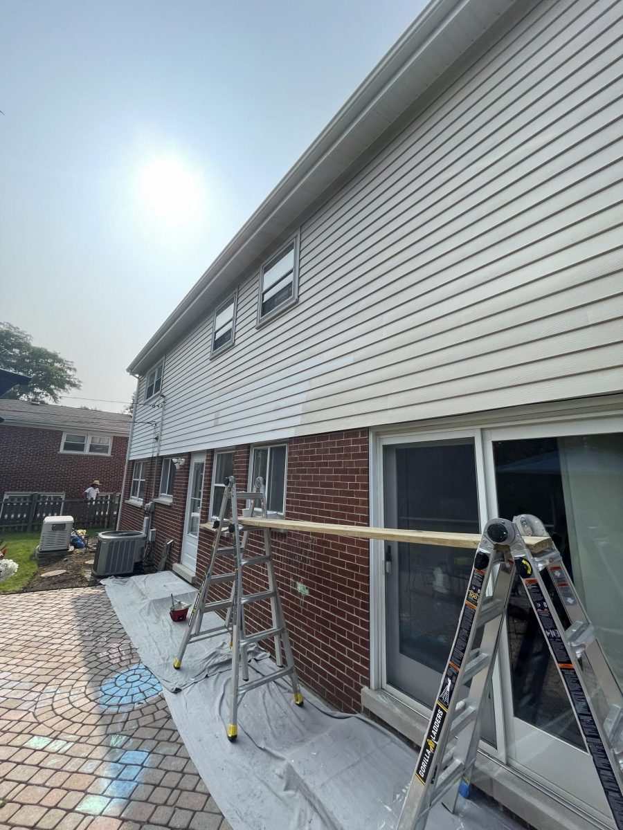 during exterior painting of brick and siding home in glenview, il Preview Image 4