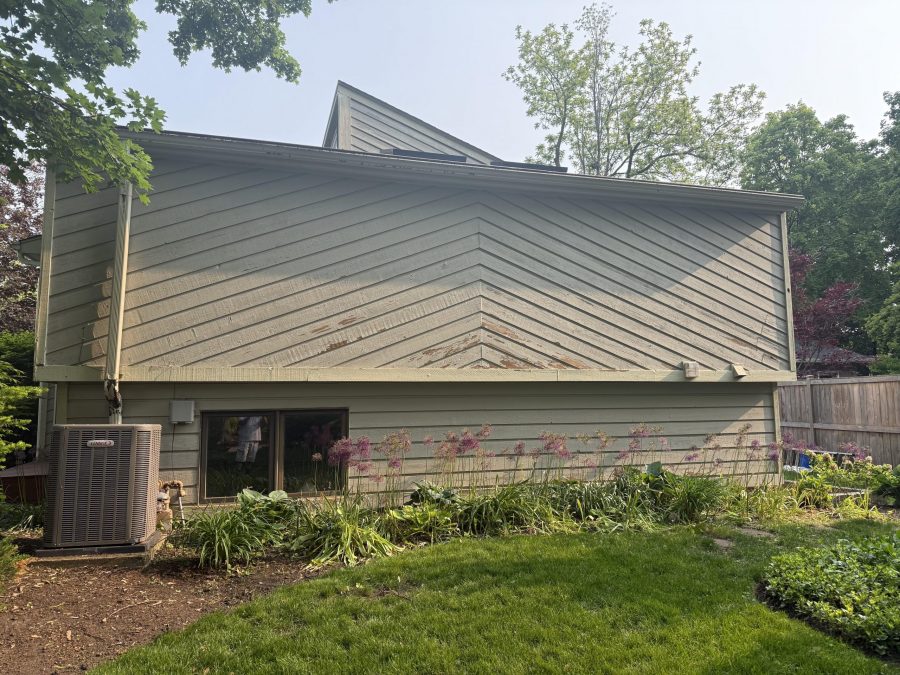 side of house with significant siding paint damage Preview Image 6