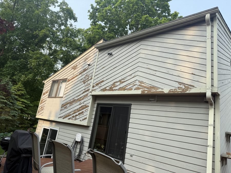 side of house with significant siding paint damage Preview Image 4