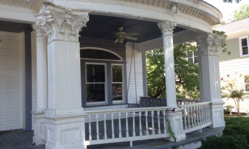 Front columns and porch